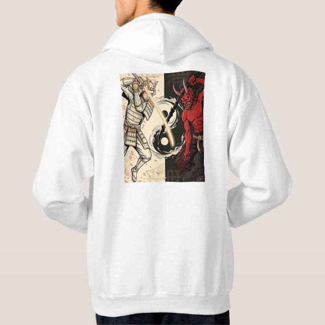 Moletom Samurai vs Japanese Oni Demon Dual Yin Yang Graphi (Verso)