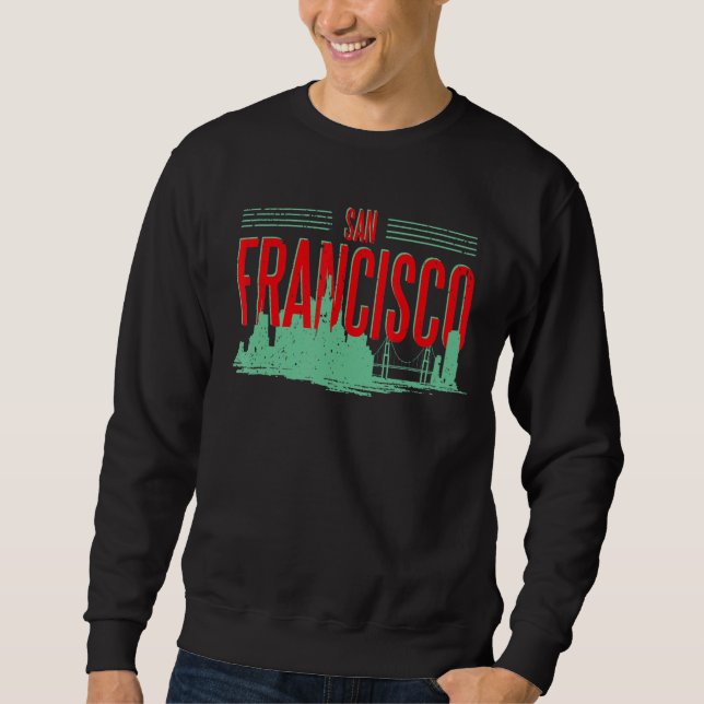 Moletom San Francisco California Skyline Silhouette Outlin (Frente)