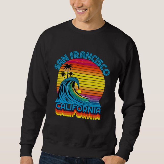 Moletom San Francisco Retro Throwback Surf & Beach Souveni (Frente)