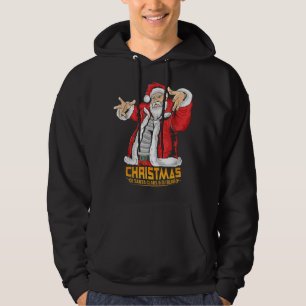 Moletom Santa Claus Hip Hop DJ Music Xmas Pajama Christmas