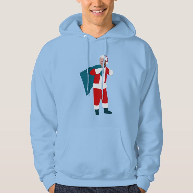 Moletom santa claus joe biden natal azul (Frente)