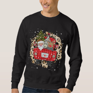 Moletom Santa Claus Reindeer Red Truck Christmas Snow Leop
