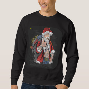 MOLETOM SANTA CLAUS TATTOOED QUE DEIXOU O THUMBS PARA CIMA