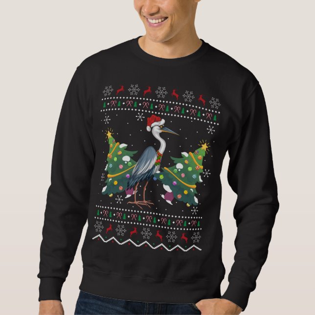 Moletom Santa Hat Crane Bird Xmas Gift Ugly Crane Christma (Frente)