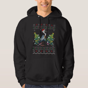 Moletom Santa Hat Crane Bird Xmas Gift Ugly Crane Christma