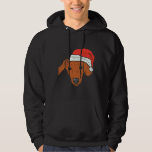Moletom Santa Hat Dachshund Pjs Natal Xmas Wiener Wein