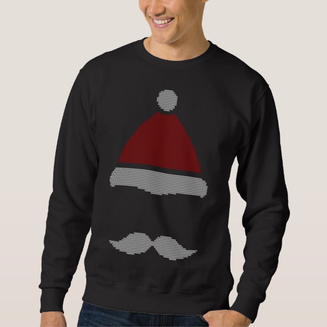 Moletom Santa Hat Mustache Feia Natal (Frente)