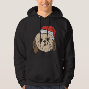 Moletom Santa Hat Shih Tzu PJs Natal Xmas Pet Dog Love