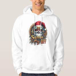 Moletom Santa Is My BFF Hoodie – Cute Holiday Desig
