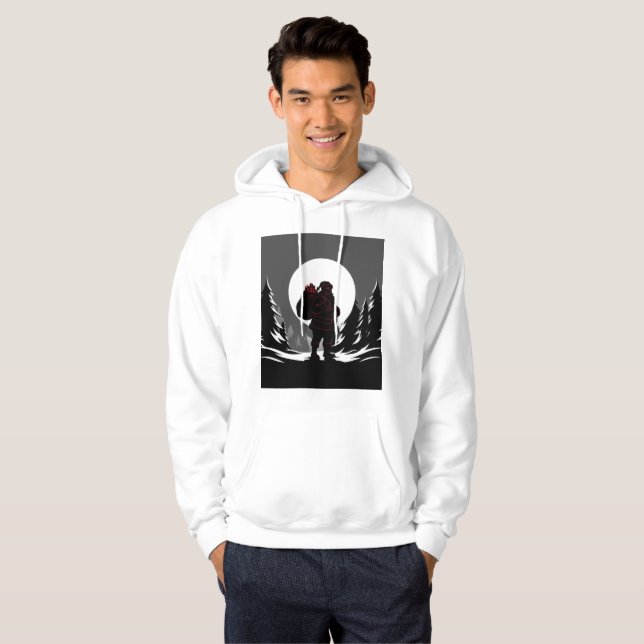 Moletom Santa Noir – Papai Noel Preto e Branco com Brilho  (Frente Completa)