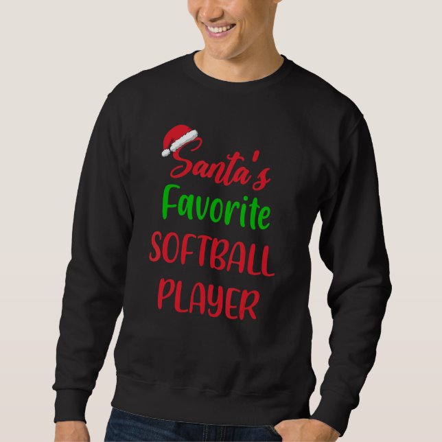 Moletom Santas Favorite Softball Player  Softball Christma (Frente)