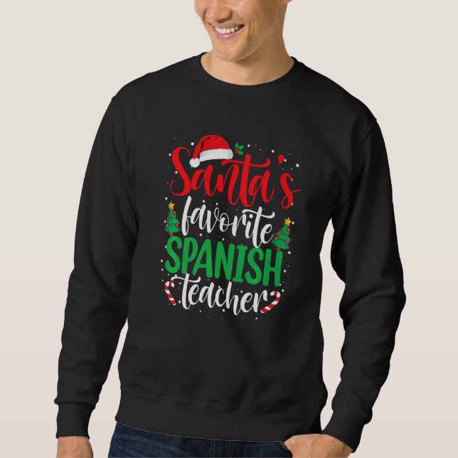 Moletom Santa's Favorite Spanish Teacher Christmas Santa H (Frente)