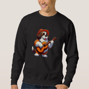 Moletom Santo Bernard Guitar Dog Música Engraçada