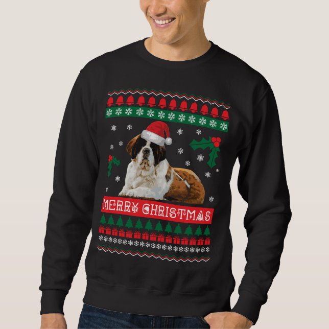 Moletom Santo Bernard Ugly Christmas Sweet Rua Bernard Do (Frente)