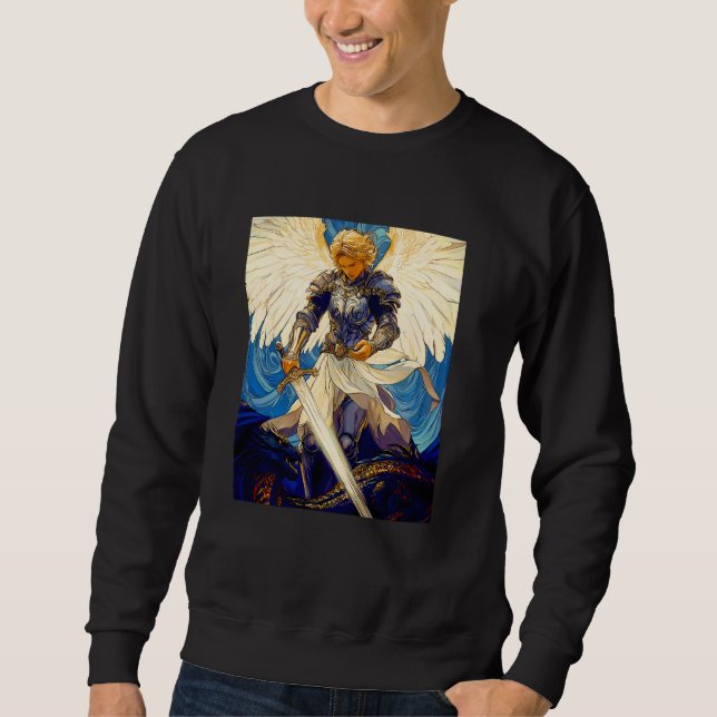 Moletom Santo Michael Archangel Mulheres Cristãs Católicas (Frente)
