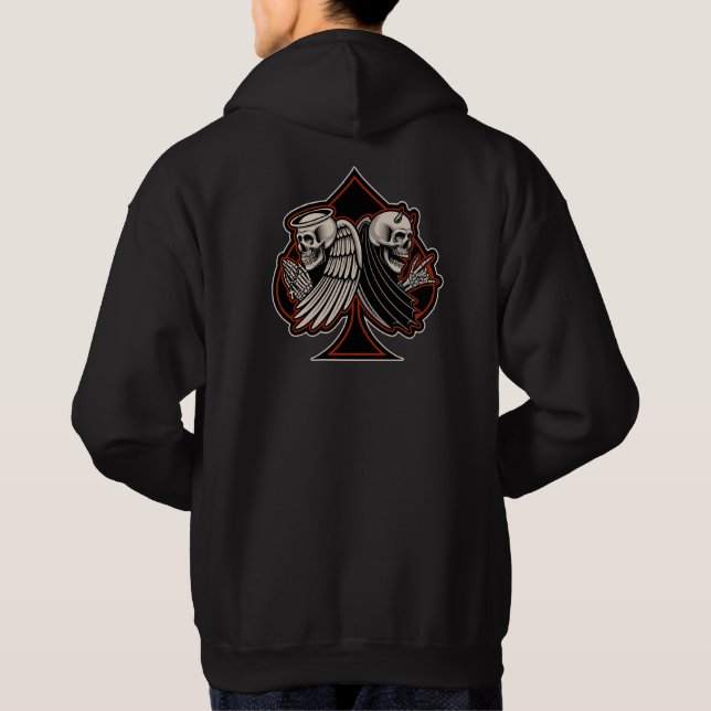 Moletom Santo ou Pecador de Moto As de Espadas Old School (Verso)