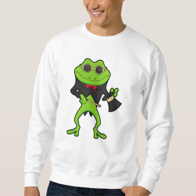 Moletom Sapo como mágico com varinha mágica e chapéu (Frente)