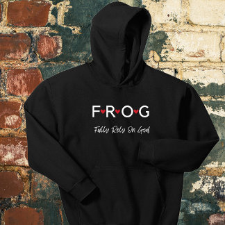 Moletom Sapo de texto confie totalmente em Deus Hoodie