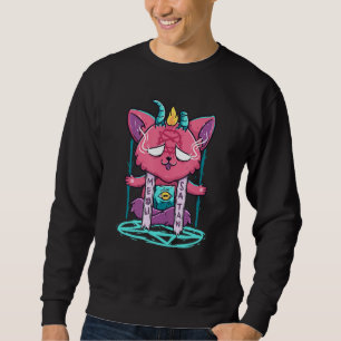 Moletom Satã Satanás do Pentagrama gótico do Mau Gato Love