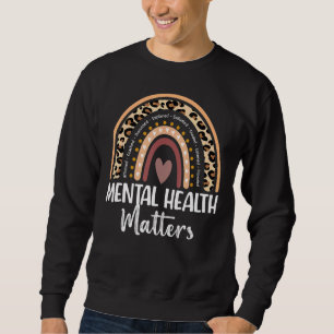 Moletom Saúde Mental Importa Leopardo Imprimir Boho Arco-Í