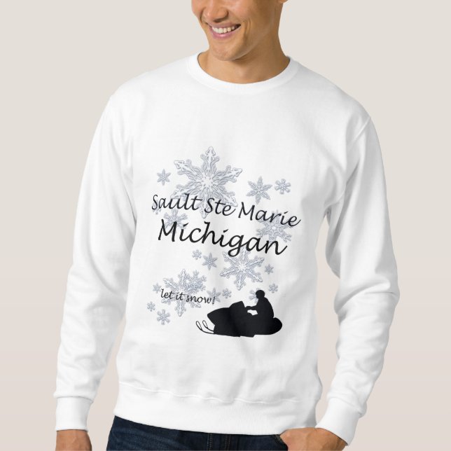 Moletom Sault Ste Marie Michigan Snowmobile Snow (Frente)