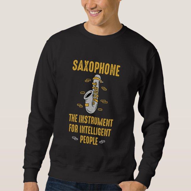 Moletom Saxofone O Instrumento Para Pessoas Inteligentes M (Frente)