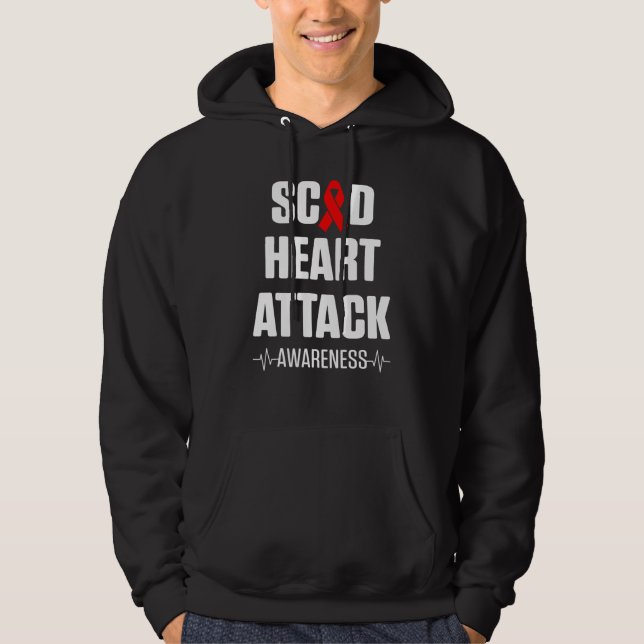 Moletom SCAD Heart Attack Survivor Heartbeat Warrior Aware (Frente)