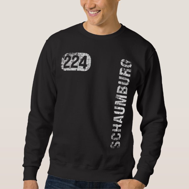 Moletom Schaumburg Illinois 224 Area Code Vintage Retro (Frente)