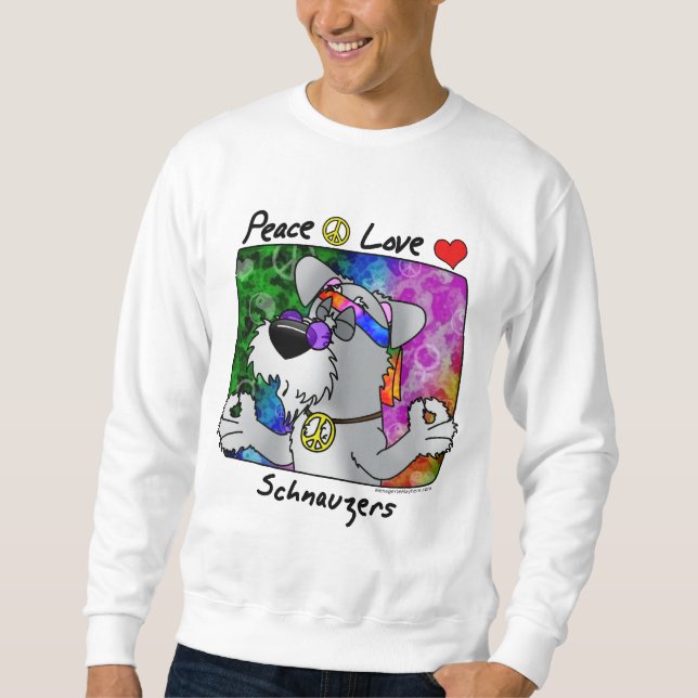 Moletom Schnauzer do amor da paz dos desenhos animados (Frente)