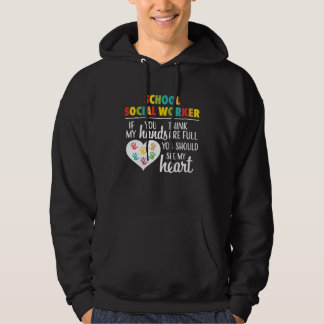 Moletom School social worker Cute Heartfor Women Men Teach