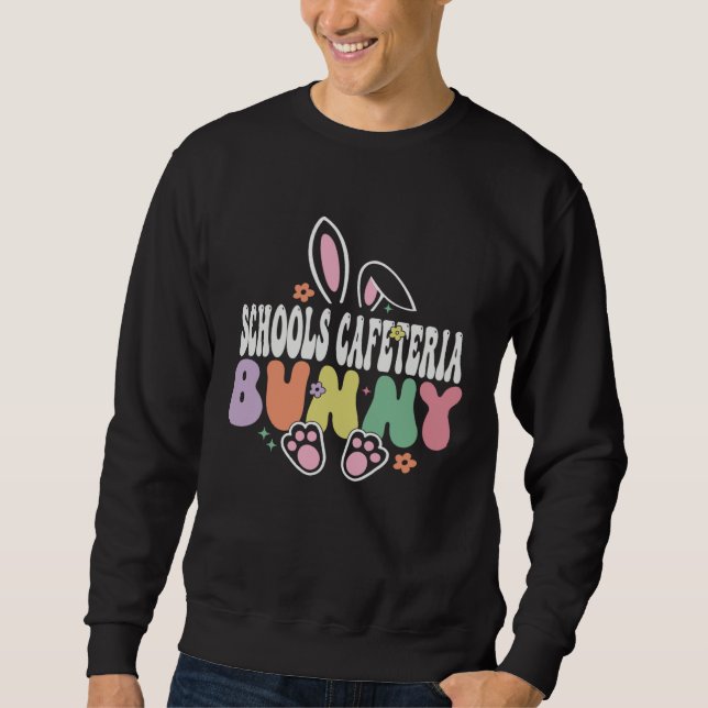 Moletom Schools Cafeteria Bunny Easter Day Groovy Family M (Frente)