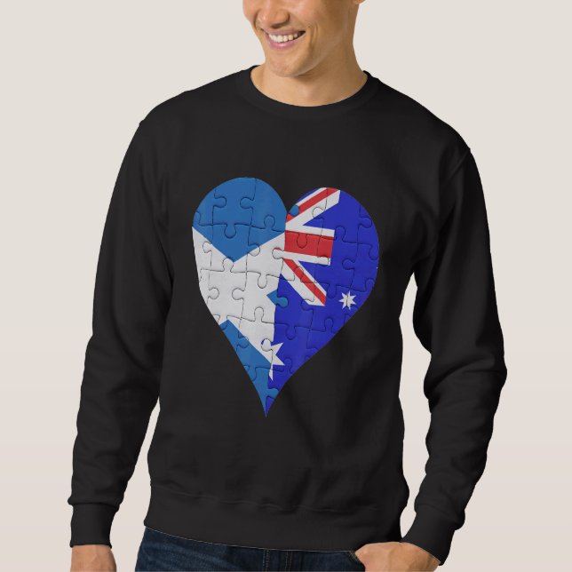 Moletom Scottish Australian Flag Heart (Frente)