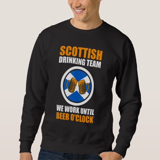 Moletom Scottish team we work Scottish Scotland drinking t (Frente)