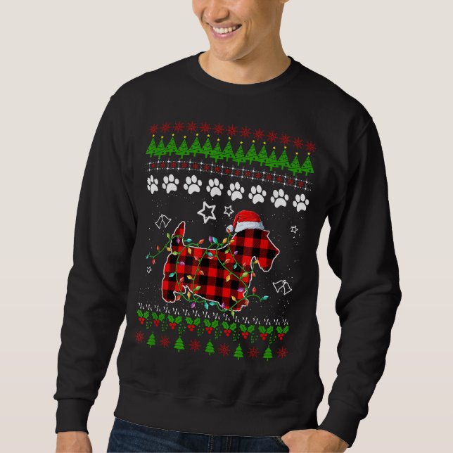 Moletom Scottish Terrier Dog Funny Xmas Ugly Sweater Chris (Frente)