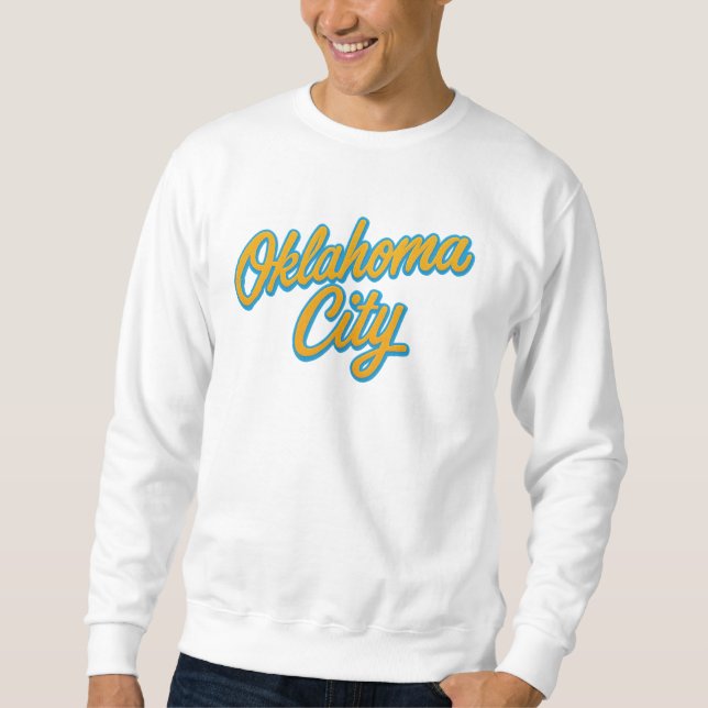 Moletom Script de Cidade de Oklahoma - Orgulho OKC Retroat (Frente)