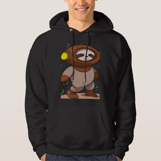 Moletom Scuba Diving Snorkeling Sloth Lazy Tired Dive Slee (Frente)