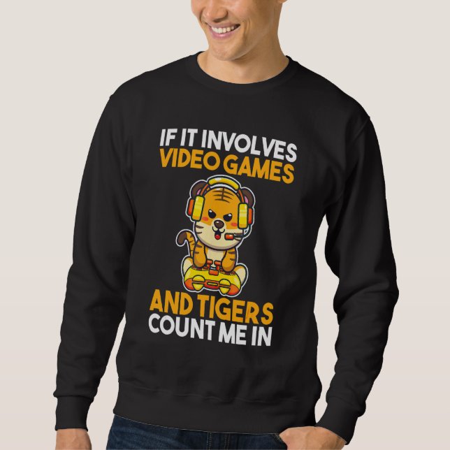 Moletom Se Envolver Videos games E Tigres (Frente)