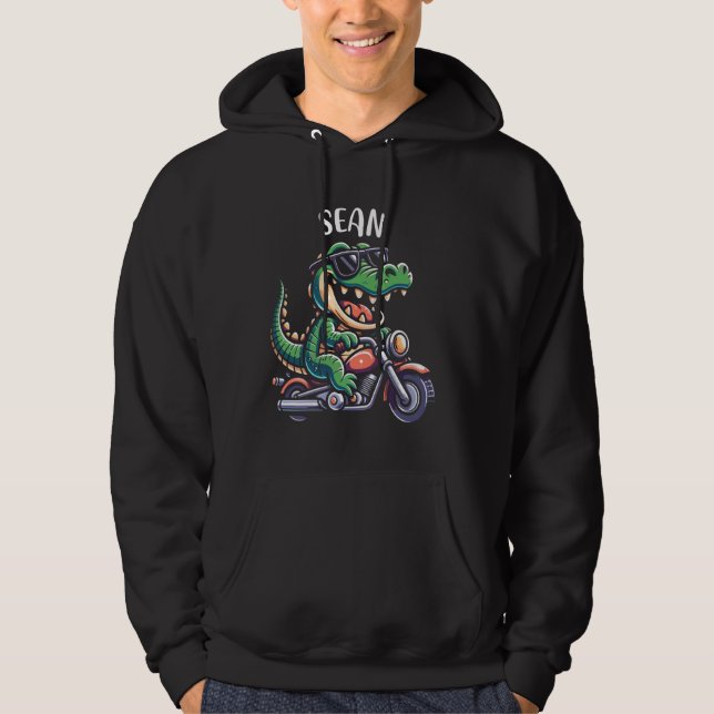 Moletom Sean Funny Alligator Design de motocicleta para Me (Frente)
