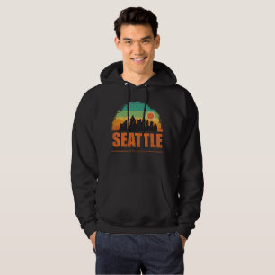 Moletom Seattle City Washington EUA Vintage Retro Sunset