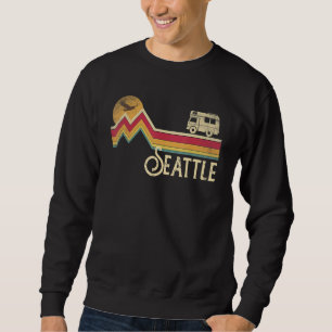 Moletom Seattle Washington Vintage Estilo Retro Homens Mul