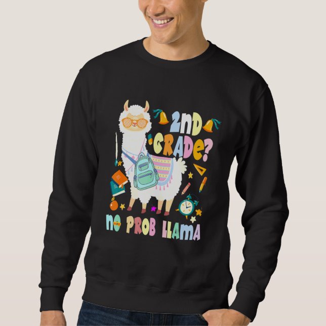 Moletom segundo Grau Sem Prob-Llama Primeiro Dia da Escola (Frente)