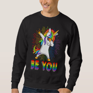 Moletom Seja Lgbt Gay Lésbica Você Dabbing Unicorn Pride A
