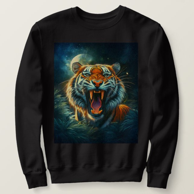 Moletom Selva-lua-lua de Tiger Rajada (Frente do Design)