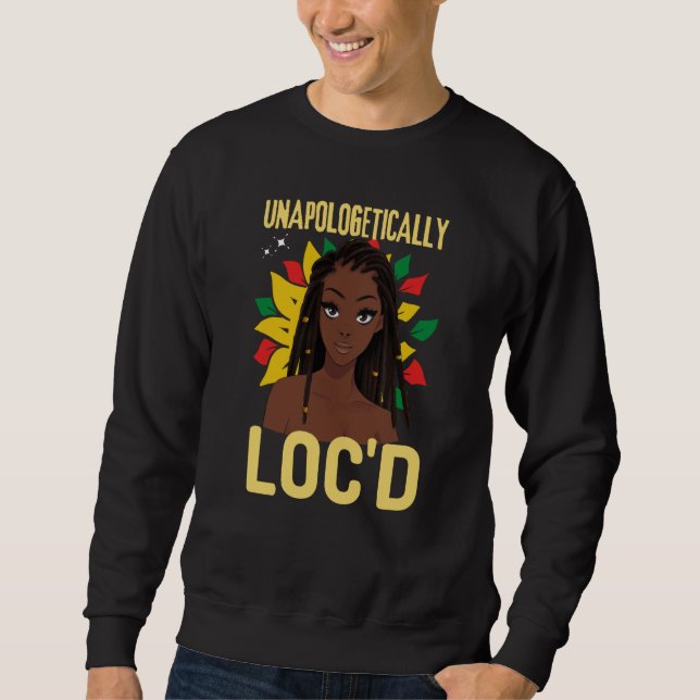Moletom Sem desculpas LOC'D Mês da História Negra Melanina (Frente)