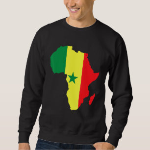Moletom Senegal Bandeira África Continente Silhouette para