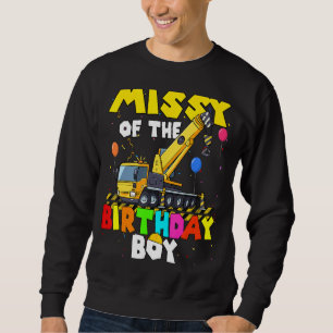 Moletom Senhorita Da Família Birthday Boy Crane Truck Exca