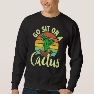 Moletom Sente-Se Em Uma Planta De Potes De Cactus Gardenin