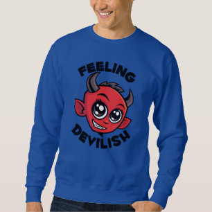 Moletom Sentindo-me Diabólico Cute Diabo Sorridente