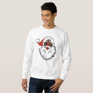Moletom sequências pretas santa claus mens sweatshirt