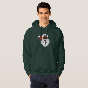 Moletom sequências preto santa claus mens casaco
